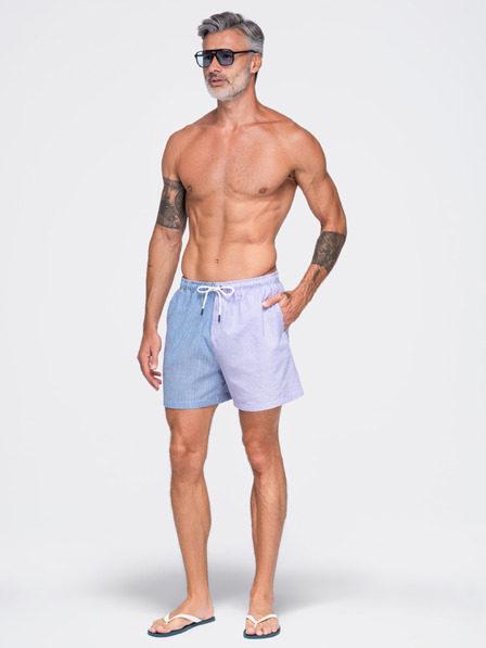Ombre Clothing Dvobarven moške plavalne hlače iz strukturiranega materiala – modro-vijolične V2 OM-SRSS-0215 Ombre Clothing