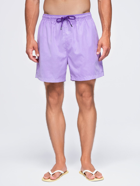 Ombre Clothing Moške plavalne hlače iz blaga s sijajnim površjem – vijolične V6 OM-SRSS-0216 Ombre Clothing