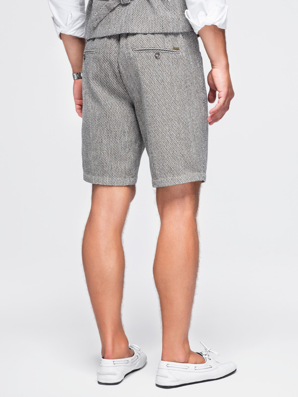Ombre Clothing Moške strukturirane kratke hlače REGULAR FIT – rjavo melano V1 OM-SRCS-0189 Ombre Clothing