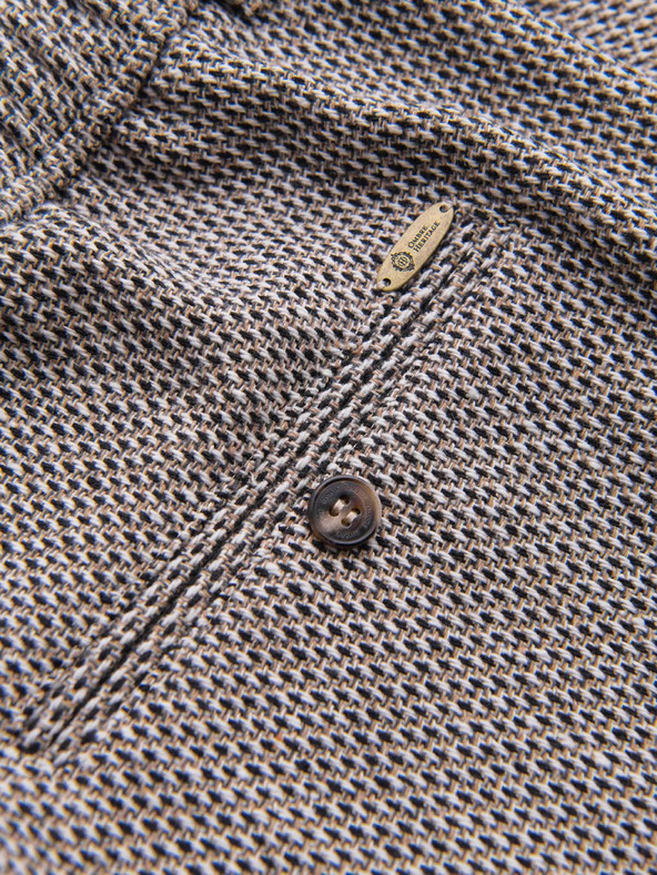 Ombre Clothing Moške strukturirane kratke hlače REGULAR FIT – rjavo melano V1 OM-SRCS-0189 Ombre Clothing