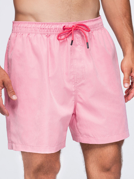 Ombre Clothing Moške plavalne hlače iz blaga s sijajnim površjem – roza V1 OM-SRSS-0216 Ombre Clothing