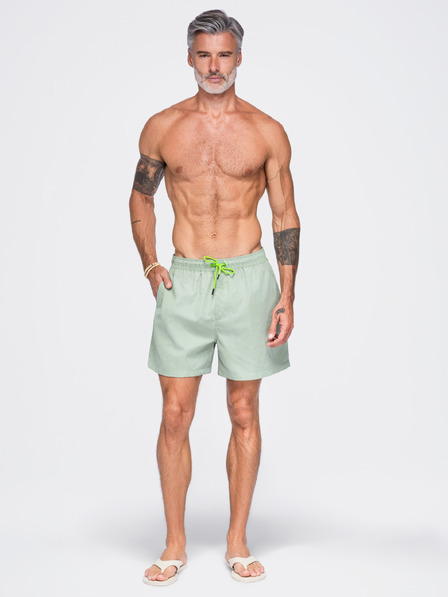 Ombre Clothing Moške plavalne hlače iz blaga s sijajnim površjem – meta V4 OM-SRSS-0216 Ombre Clothing
