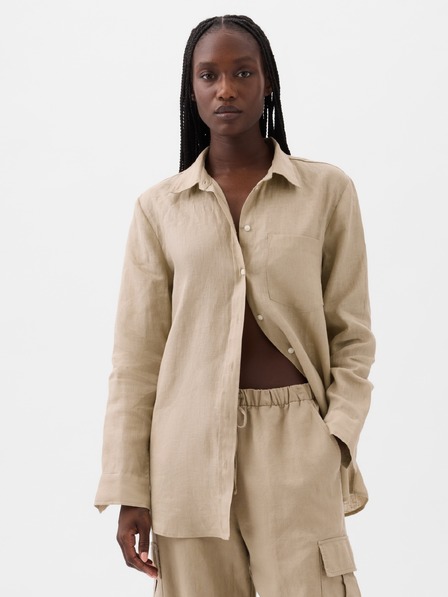 GAP Lanena srajca Boyfriend Shirt GAP