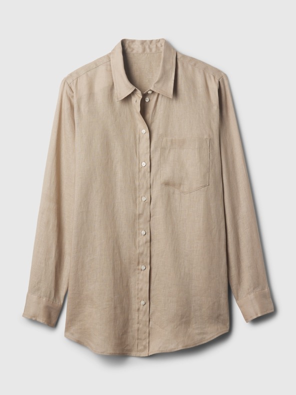 GAP Lanena srajca Boyfriend Shirt GAP