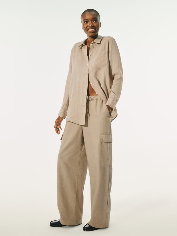 GAP Lanena srajca Boyfriend Shirt GAP