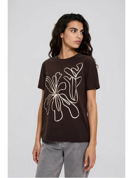 Moodo Bluza s potiskom rjava Moodo