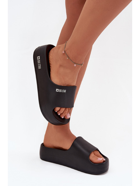 BIG STAR SHOES Ženske papuče na masivni platformi Big Star – črne