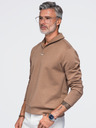 Ombre Clothing Moški pulover brez zapenjanja z oblikovanim ovratnikom – rjava V2 OM-SSNZ-0262 Ombre Clothing