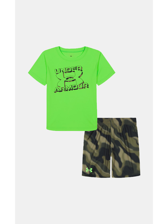 Under Armour Fantovski set Under Armour UA TECH PRINTED SS SHORT SET-GRN