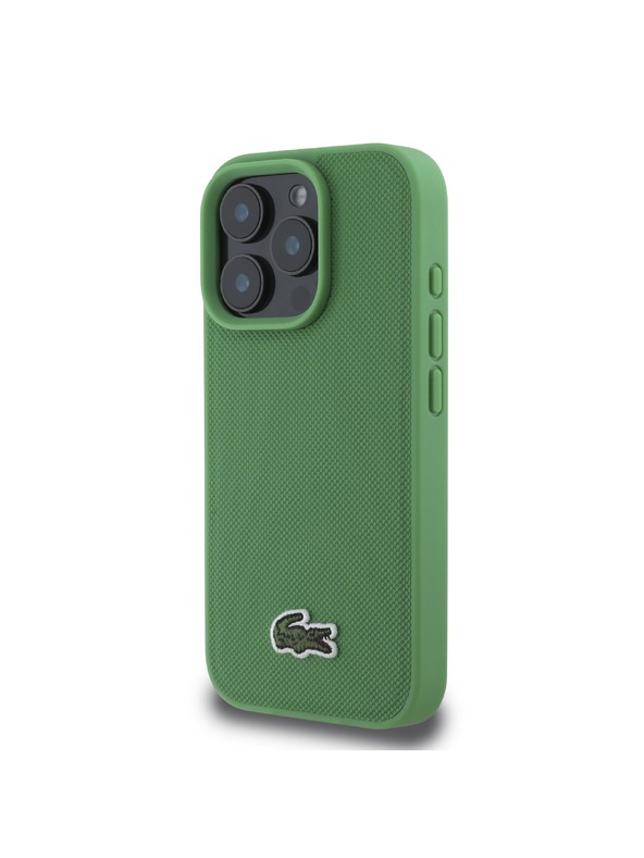 Lacoste Lacoste Iconic Petit Pique Woven Logo MagSafe Zadnji Ovitek za iPhone 16 Pro Green