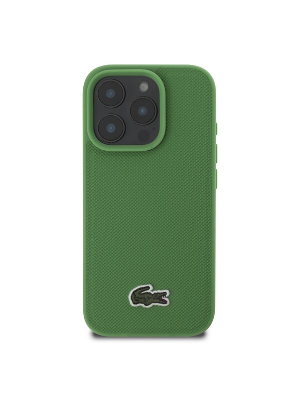 Lacoste Lacoste Iconic Petit Pique Woven Logo MagSafe Zadnji Ovitek za iPhone 16 Pro Green