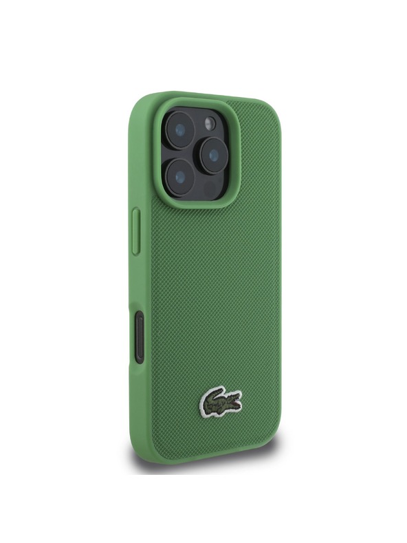 Lacoste Lacoste Iconic Petit Pique Woven Logo MagSafe Zadnji Ovitek za iPhone 16 Pro Green