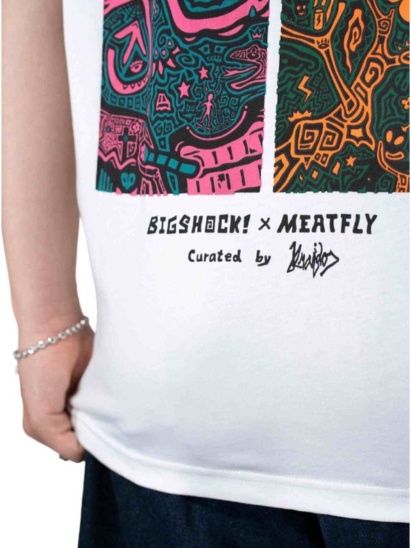 Meatfly Meatfly unisex majica Big Shock Linocut White