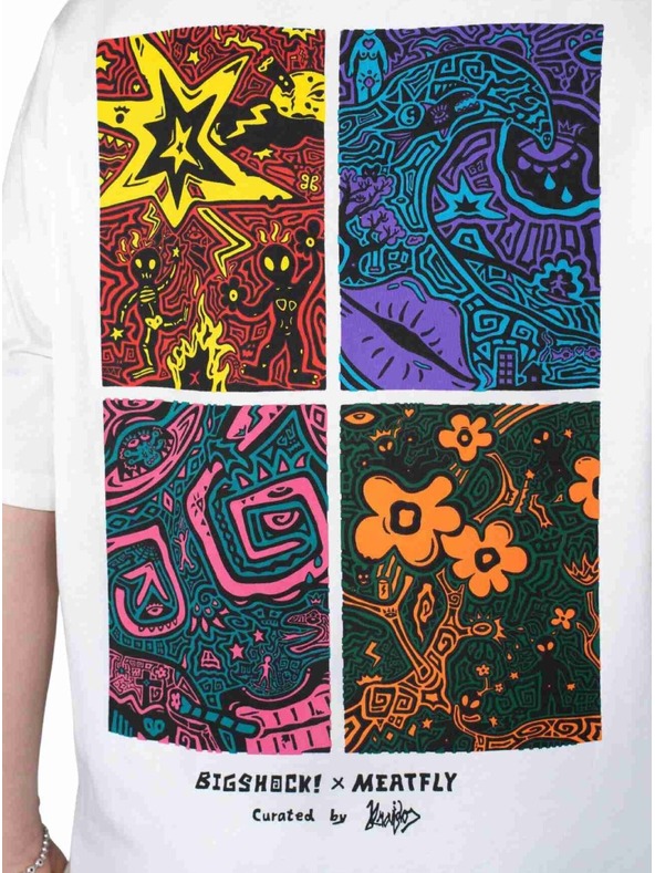 Meatfly Meatfly unisex majica Big Shock Linocut White