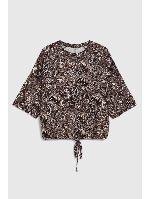 Moodo Rjava bluza s paisley vzorcem Moodo