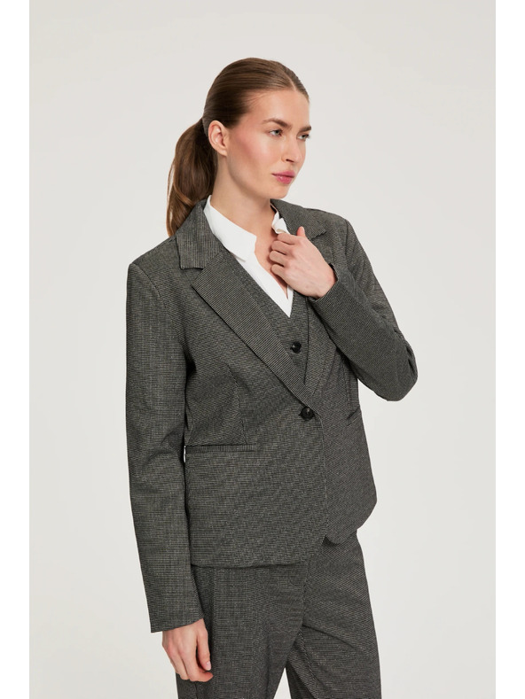 Moodo Enostranski blazer siv Moodo