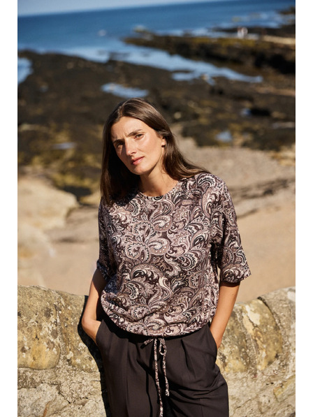Moodo Rjava bluza s paisley vzorcem Moodo
