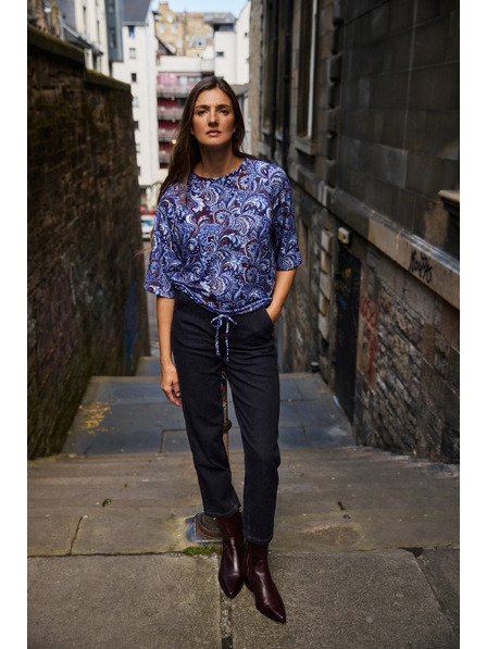 Moodo Bluza s paisley vzorcem temno modra Moodo