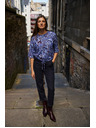 Moodo Bluza s paisley vzorcem temno modra Moodo