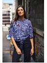 Moodo Bluza s paisley vzorcem temno modra Moodo