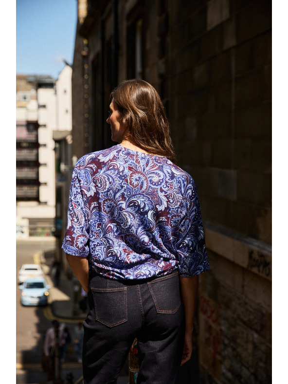 Moodo Bluza s paisley vzorcem temno modra Moodo