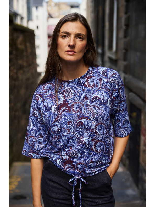 Moodo Bluza s paisley vzorcem temno modra Moodo