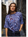 Moodo Bluza s paisley vzorcem temno modra Moodo