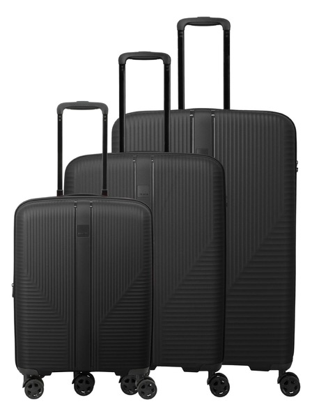 Travelite Komplet potovalnih kovčkov Travelite Air Stripe S exp, M exp, L Black
