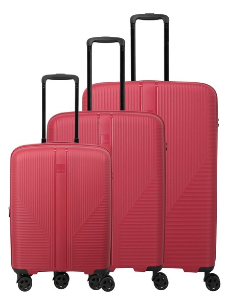 Travelite Komplet potovalnih kovčkov Travelite Air Stripe S exp, M exp, L Red