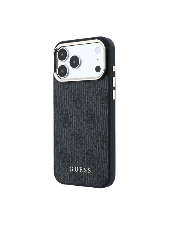 Guess Guess PU Leather 4G Gold Frame MagSafe Zadnji ovoj za iPhone 18 Pro Black