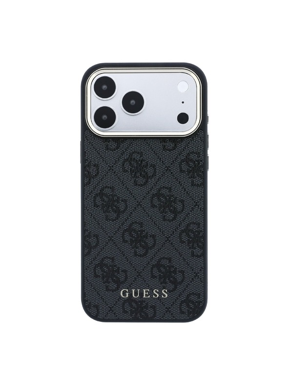 Guess Guess PU Leather 4G Gold Frame MagSafe Zadnji ovoj za iPhone 18 Pro Black