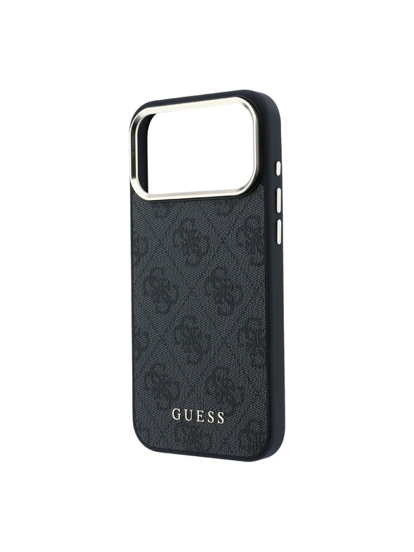 Guess Guess PU Leather 4G Gold Frame MagSafe Zadnji ovoj za iPhone 18 Pro Black