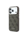 Guess Guess PU Leather 4G Gold Frame MagSafe Zadnji ovoj za iPhone 18 Pro Brown