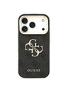 Guess Guess PU Leather 4G Metal Logo Gold Frame Zadnji ovoj za iPhone 18 Pro Black