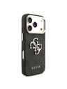 Guess Guess PU Leather 4G Metal Logo Gold Frame Zadnji ovoj za iPhone 18 Pro Black