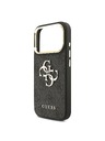 Guess Guess PU Leather 4G Metal Logo Gold Frame Zadnji ovoj za iPhone 18 Pro Black