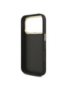 Guess Guess PU Leather 4G Metal Logo Gold Frame Zadnji ovoj za iPhone 18 Pro Black
