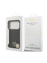 Guess Guess PU Leather 4G Strass Triangle Logo Gold Frame MagSafe Zadnji ovoj za iPhone 18 Pro Black