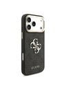 Guess Guess PU Leather 4G Metal Logo Gold Frame Zadnji ovoj za iPhone 18 Pro Max Black