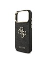 Guess Guess PU Leather 4G Metal Logo Gold Frame Zadnji ovoj za iPhone 18 Pro Max Black