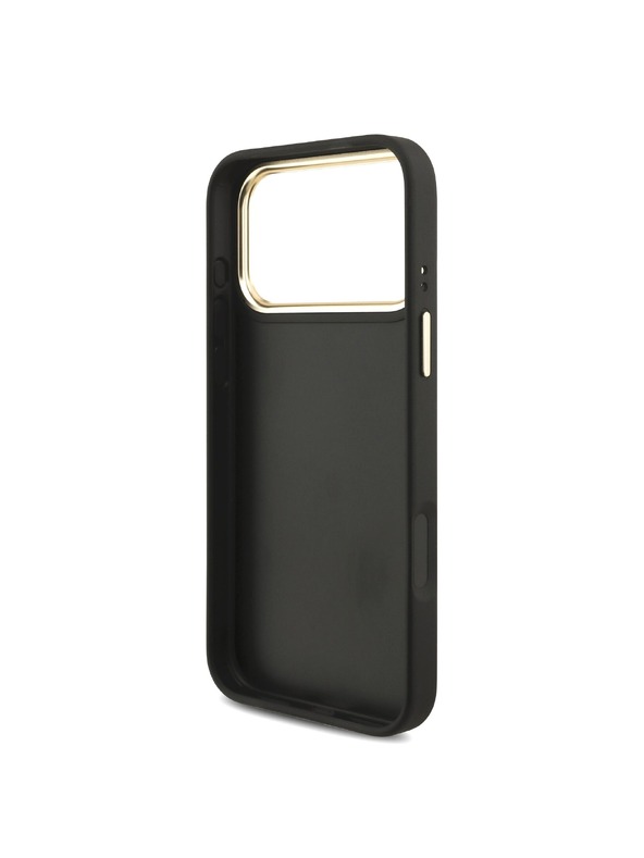 Guess Guess PU Leather 4G Metal Logo Gold Frame Zadnji ovoj za iPhone 18 Pro Max Black