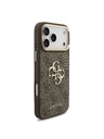 Guess Guess PU Leather 4G Metal Logo Gold Frame Zadnji ovoj za iPhone 18 Pro Max Brown