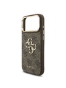 Guess Guess PU Leather 4G Metal Logo Gold Frame Zadnji ovoj za iPhone 18 Pro Max Brown