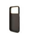 Guess Guess PU Leather 4G Metal Logo Gold Frame Zadnji ovoj za iPhone 18 Pro Max Brown