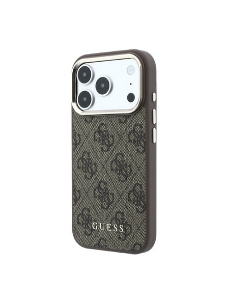 Guess Guess PU Leather 4G Gold Frame MagSafe Zadnji ovoj za iPhone 18 Pro Max Brown