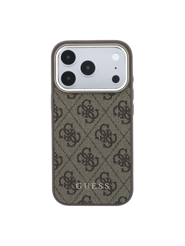 Guess Guess PU Leather 4G Gold Frame MagSafe Zadnji ovoj za iPhone 18 Pro Max Brown