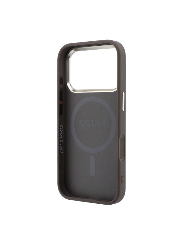 Guess Guess PU Leather 4G Gold Frame MagSafe Zadnji ovoj za iPhone 18 Pro Max Brown