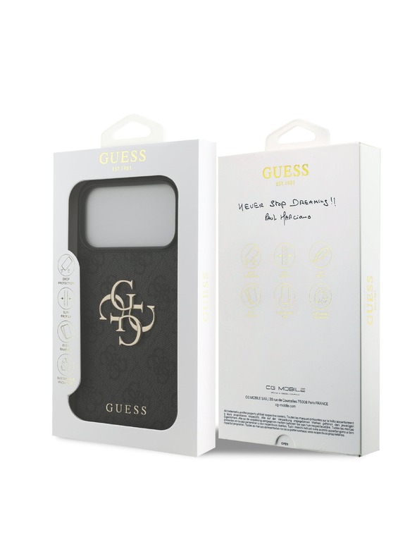Guess Guess PU 4G Metal Logo Zadnji ovoj za iPhone 18 Pro Max Grey