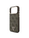 Guess Guess PU Leather 4G Strass Triangle Logo Gold Frame MagSafe Zadnji ovoj za iPhone 18 Pro Max Brown