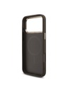 Guess Guess PU Leather 4G Strass Triangle Logo Gold Frame MagSafe Zadnji ovoj za iPhone 18 Pro Max Brown
